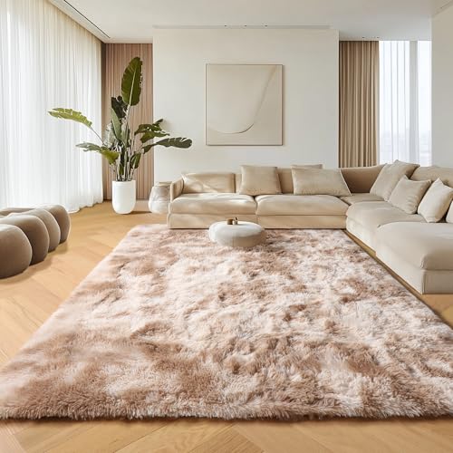 Area Rugs for Bedroom Living Room (Tie-dyed Light Beige / 4' x 6' (Rectangular))