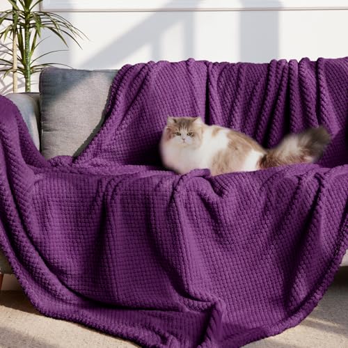 Soft Fleece Twin Size Bed Blanket (Purple / Twin(60x80 In))