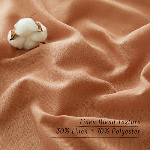 Linen Burnt Orange Curtains 90 inch Length 2 Panels (Burnt Orange / 55"W x 90"L (Pack of 2))