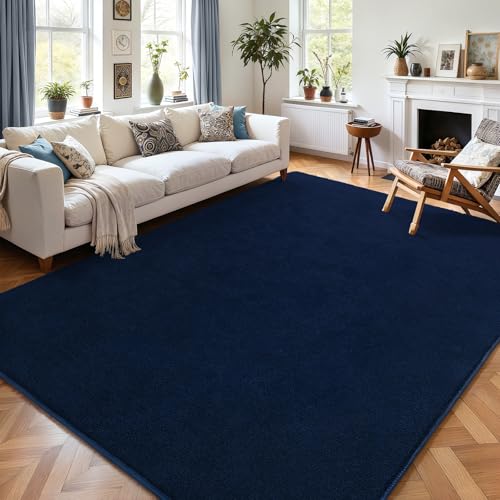 4x6 Area Rugs for Living Room Non Slip Dorm Bedroom Rug (4' x 6' (Rectangular) / Navy Blue)