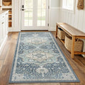 Amada 2x6 Washable Runner Rug for Kitchen and Entryway (2' x 6' (Runner) / Blue/Yellow)