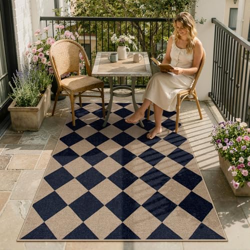 Colette Checkered Easy Jute Entry Rug (3' x 5' (Rectangular) / Nature and Black/Checkerboard -2)