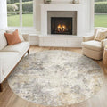 6ft Round Area Rug Living Room Rugs (Golden Grey / 6' (Round))