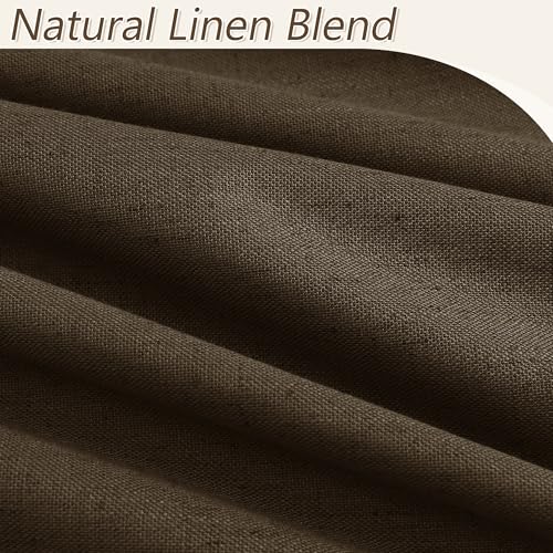 100% Blackout Curtains 90 Inch Length 2 Panels Set for Living Room Bedroom Back Tab Thermal Insulated Black Out Linen Drapes Room Darkening Chocolate (Chocolate / 52"W x 90"L (Pack of 2))