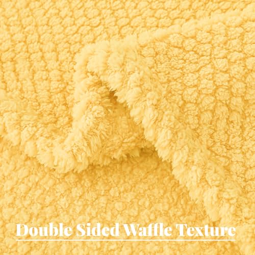 Soft Fleece Twin Size Bed Blanket (Yellow / Twin(60x80 In))
