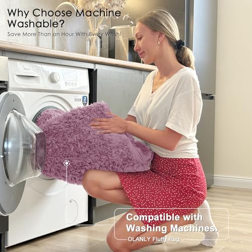 5x8 Machine Washable Large Area Rugs for Living Room (5x8 Ft / Blush)
