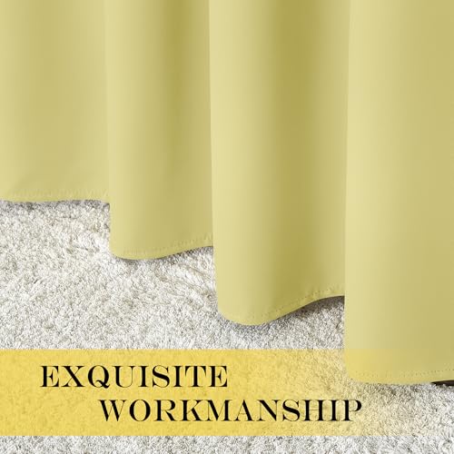Paler Yellow Blackout Curtains for Bedroom 72 Inches Long (Paler Yellow / 66"W x 72"L (Pack of 1))