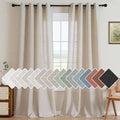 Living Room Linen Semi Sheer Curtains Nickel Grommet Curtains Privacy Added Energy Saving Light Filtering Window Treatments Draperies for Bedroom (52"W x 84"L (Pack of 2) / Angora)