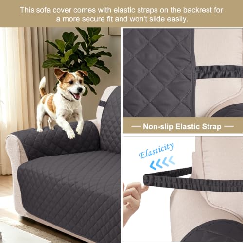Oversized Loveseat Couch Cover for Dogs (Dark Grey/Light Grey / Loveseat - Oversized (54"))