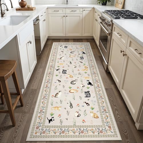 2x6 Washable Kitchen Runner rug (Light Beige / 2' x 6' (Runner))