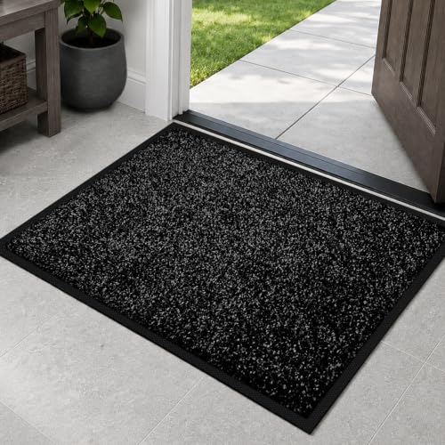 Super Absorbent Front Door Mat (Anthracite Black / 4' x 6' (Rectangular))