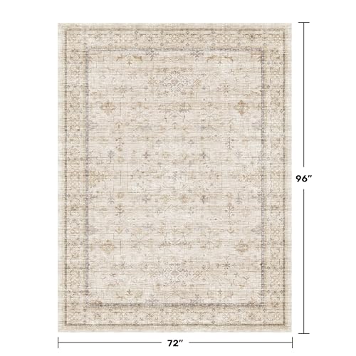 Farmhouse 6x8 Area Rug for Living Room (6' x 8' (Rectangular) / Light Sand Beige)
