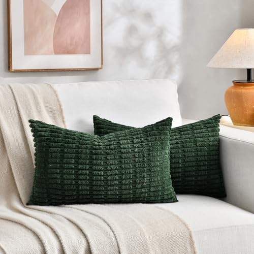 4 Packs Decorative Throw Pillow Covers for Living Room Couch Bed (20" x 12" (Pack of 4) / Green Series)