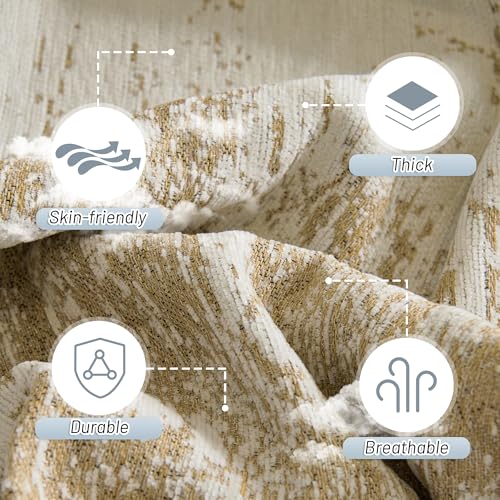 Couch Cover for Dogs Washable Couch Sofa Protector for Loveseat Sofa with Cats Pets Friendly Chenille Khaki Abstract Geometric Sofa Covers Soft Durable Farmhouse Sofa Slipcovers (91" x 118" / 1# Khaki)