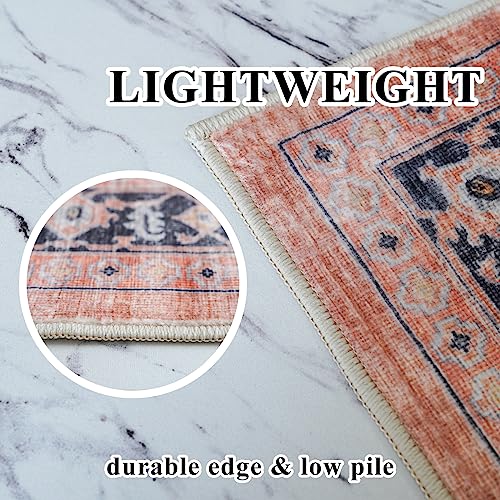 Washable 2x3 Small Area Rug (2' x 3' (Rectangular) / Orange)
