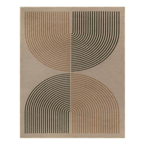 Modern Rainbow 8x10 Rug (8' x 10' (Rectangular) / Nature/Bi-color Rainbow)