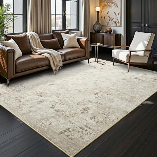 4x6 Washable Non Slip Abstract Area Rugs for Bedroom Living Room (Beige / 4' x 6' (Rectangular))