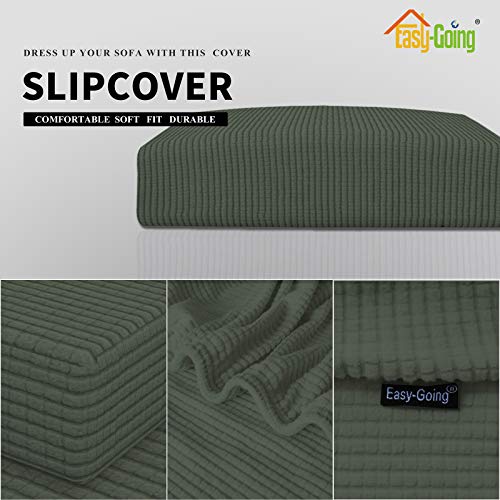 Stretch 1 Piece Loveseat Couch Cushion Cover for Sofa (Medium / Olive Green)
