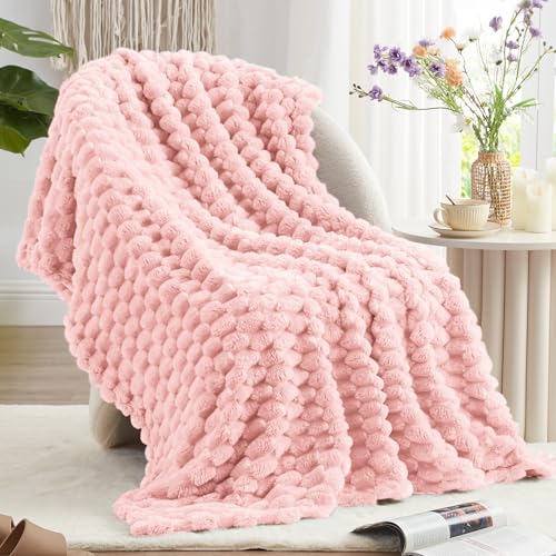 Turtle Shell Twin Size Throw Blanket Pink for Couch & Sofa (Pink / Twin)