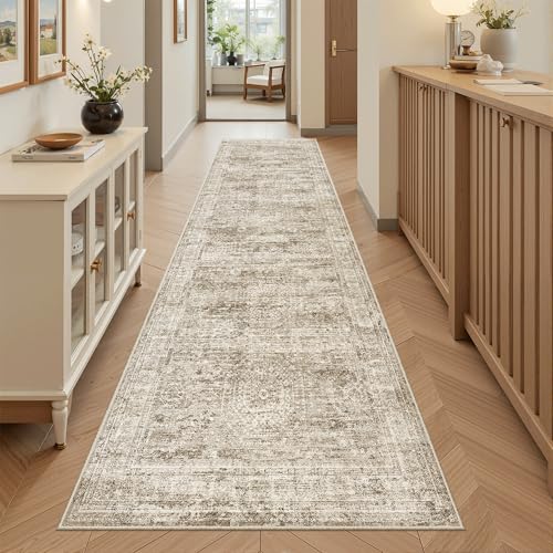 Runner Rug 2x8 Washable Non (Brown / 2' x 8' (Runner))