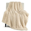 Faux Fur Fluffy Sherpa Throw Blanket Couch Twin Beige 60"x80" (06- Beige / Twin (60" X 80"))