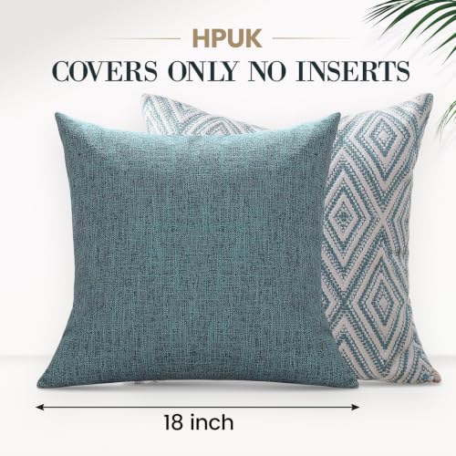 Throw Pillow Covers 18x18 Set of 4 (Blue / 18" x 18" (Pack of 4))