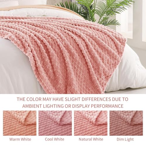 3D Fleece Twin Size Blanket for Bed (Dusty Pink / Twin ( 90x66 IN ))