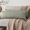 Long Floral Print Lumbar Throw Pillow Covers 14×36 Sage Green (36" x 14" (Pack of 2) / Mosstone)