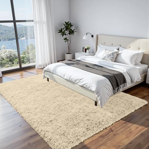 6x9 Fluffy Shag Area Rugs for Living Room Bedroom (Beige / 6' x 9' (Rectangular))