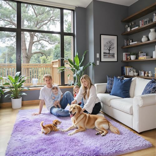 4x6 Area Rugs for Bedroom (Purple Starry / 4' x 6' (Rectangular))