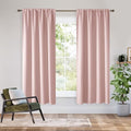Bedroom Blackout Curtains 63 inches Long (100% Blackout - Baby Pink / 34"W x 63"L (Pack of 2))