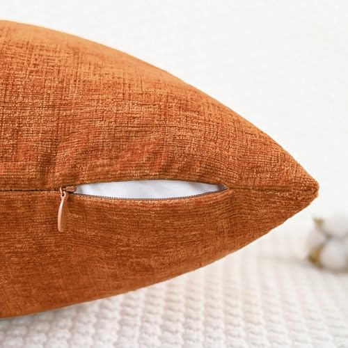 Fall Decorative Throw Pillow Covers 16 X 16 Inches Burnt Orange (16" x 16" (Pack of 2) / Burnt Orange)