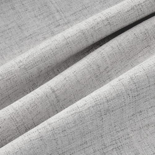 100% Blackout Linen Curtains 42 x 84 Inch Greyish White 2 Panels (Greyish White / 42"W x 84"L (Pack of 2))