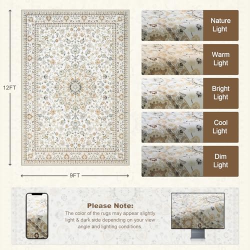 9x12 Area Rugs Living Room (Beige / 9' x 12' (Rectangular))