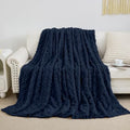 Fleece Throw Blanket for Couch Sofa 60"x80" Navy (Navy / Twin(60×80in))