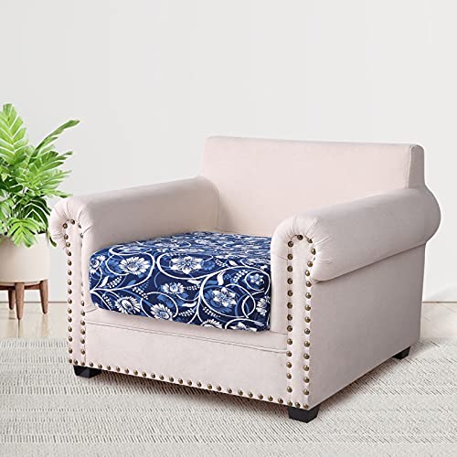 Printed Couch Cushion Covers (Navy & White / Seat Cover Small)