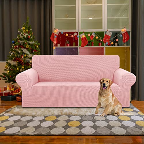 Stretch Loveseat Couch Cover (Dusty Pink / Medium)