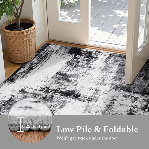 5x7 Area Rugs for Living Room (03-black Grey / 5' x 7' (Rectangular))