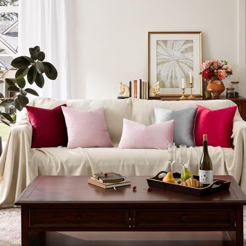 Sweet Lilac Velvet Throw Pillow Covers 24x24 Pack of 2 (Sweet Lilac / 24" x 24" (Pack of 2))