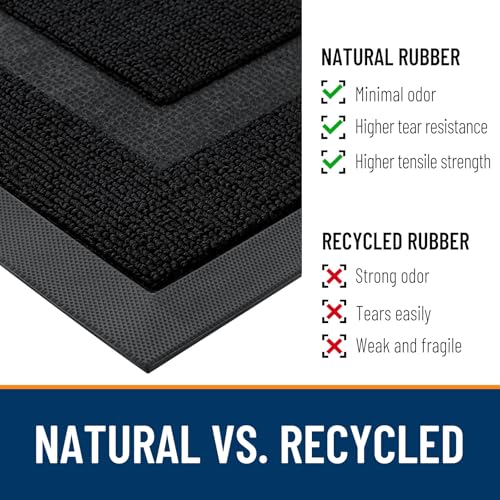 Front Door Mat Outside 29.5x17 (Jet Black / 29.5" x 17")