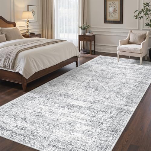 4x8 Rug Non Slip (Grey/Ivory / 4' x 8' (Runner))