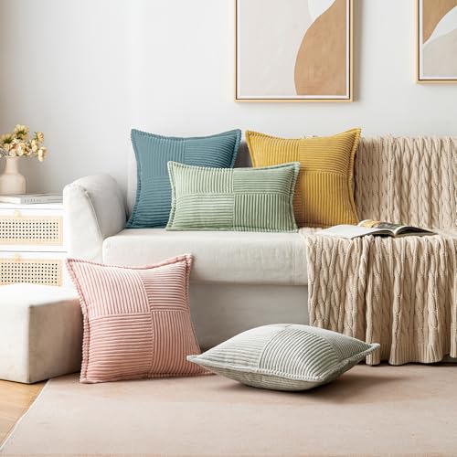 Decorative Throw Pillow Covers for Couch 18x18 Inch Dusty Blue (Dusty Blue / 18" x 18" (Pack of 2))