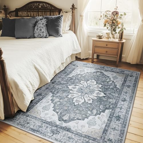 Washable Area Rug (Grey/White/Beige / 4' x 6' (Rectangular))