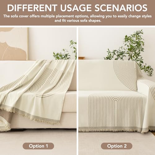 Couch Cover for Sofa (Arc Cream / 71*118 inch)