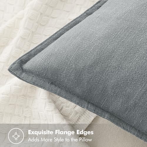 Decorative Linen Euro Sham Pillow Covers 26x26 Gray (Gray / 26" x 26" (Pack of 2))