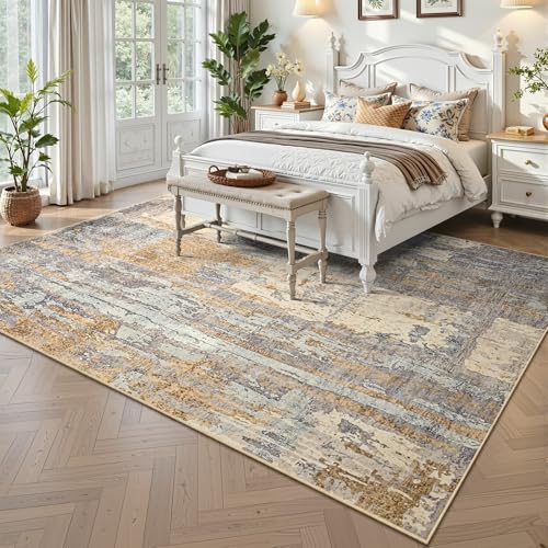 Washable 8x10 Camel Area Rug with Non (Camel / 8' x 10' (Rectangular))