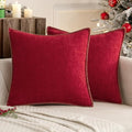 Christmas Decorative Couch Throw Pillow Covers 18x18 Inch Red 2 Pack (Red / 18" x 18" (Pack of 2))