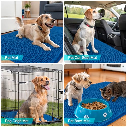 Dog Door Mat for Muddy Paws 59x32 (Deep Navy Blue / 59" X 32")