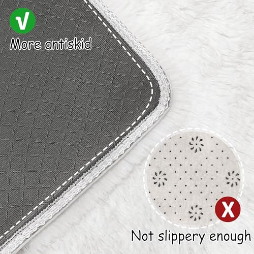 Small Area Rug for Bedroom 3x5ft Mini White Fluffy Rug Mat Bedside Throw Rug for Kids Room Boys Teens Nursery Baby Dorm Living Room Home Decor Aesthetic Carpets (White / 3' x 5' (Rectangular))