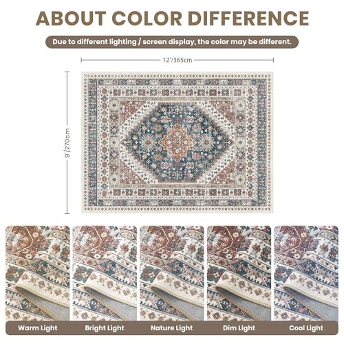 9x12 Area Rugs for Living Room (Navy Blue/Red / 9' x 12' (Rectangular))